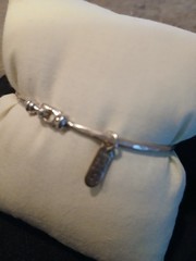 Ladies Sterling Silver 14K Gold Filled Wire Wrap Bracelet Deep Blue EarthGrace
