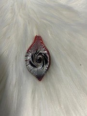 Authentic Signed Murano Glass Leaf Pendant Red Venetian Art Glass Italy 2.5″
