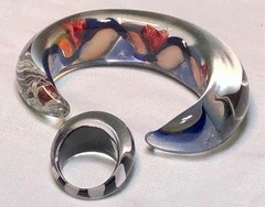 Strong Crystal Glass Ring size 8 with 155mm Bracelet Hand Jewelry Custom Jewels