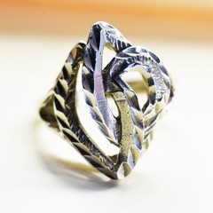 Size 7, Vintage Abstract Sculptural Sterling Silver Ring | Openwork Modern Ring