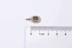 Halo Diamond Tsavorite Australian Black Opal Pendant ONLY 18k Yellow Gold