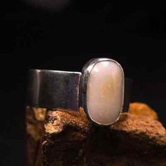 One-Off Lightning Ridge White Opal 2.00 ct 925 Silver Men’s Ring Size US 10