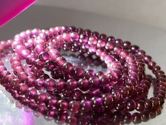 26″ 3.3mm «Quadruple Wrap/AAAA»~ Purplish Red RHODOLITE GARNET Bracelet L1396
