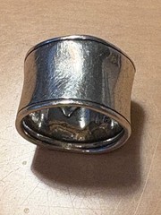 Silpada Hammered Cuff Ring R0723 Sterling Silver Sz 7 Very Good Pre-Owned Cond