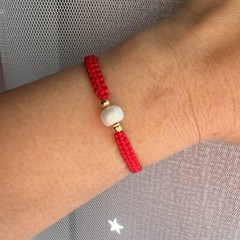 Lucky Red String Bracelet Adjustable, Protection Bracelet, Natural Pearl Charm
