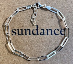 NEW $128 Sundance 7-8″ Adjust. Sterling Silver Italy Paperclip 925 Link Bracelet