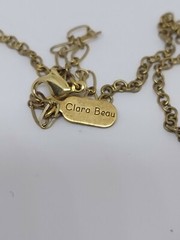 Clara Beau Gold Tone Faux Pearl Beads Crystal Flower Dainty Necklace