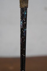 Antique Celluloid Abalone Faux Pearl Brass Filigree Hair Stick Pin Pick 10″