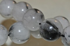 8.5″ 18mm «Powerful Energy/Top Grade»~Black TOURMALINATED QUARTZ Bracelet J1343