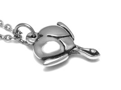 Bleeding Heart Necklace, Handmade Flower Pendant Nature Jewelry in Pewter