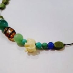 White elephant necklace & earrings crafted with ancient unique imported beads!!