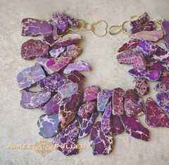 Aimee Fuller Abalone Paua Necklace Pearl Rainbow Sea Opals Statement Necklace