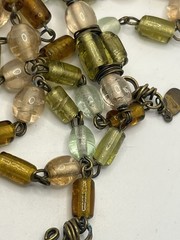 Dayne DuVall artisan signed handmade glass beaded y lariat necklace vintage