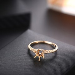 Solid 10k White/Rose/Yellow Gold Ring Prong Setting Round 6mm-6.5mm Semi Mount