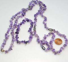 Amethyst Genuine necklace bracelet Semi Precious Chip bead stone LOT LA2
