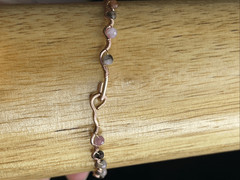 Rainbow tourmaline 7” 99.9% copper wire beaded beads handcrafted handmade dainty