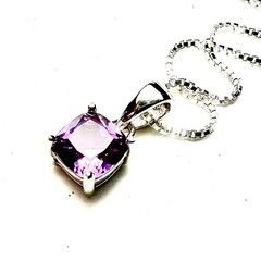Lab Made Color Change Alexandrite Pendant, Sterling Silver, June Birthstone