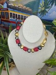 Bold Beads Handmade Coral Artisan Necklace