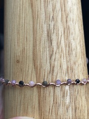 Rainbow tourmaline 7” 99.9% copper wire beaded beads handcrafted handmade dainty