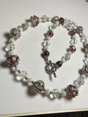Artisan Handcrafted Art Deco Lampwork Glass Jewelry Purple Haze Necklace #3