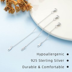 VANBARIS Sterling Silver Necklace Extenders for Women 2 3 4 inch,