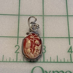 Vintage Sterling Silver Wire Wrapped Tree of Life Cameo Pendant Bezel Bail