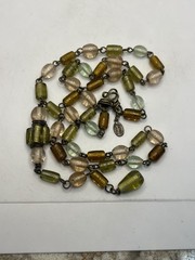 Dayne DuVall artisan signed handmade glass beaded y lariat necklace vintage