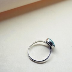 Size 5, Native American sterling silver ring, handmade 925 ring turquoise