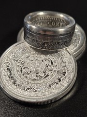 Aztec Calender .999 Pure Silver COIN RING Sz 9-14 Azteca Mayan 1 Troy Oz Coin