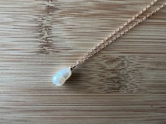 New! Freshwater Pearl & 14kt Rose Gold Filled Necklace Handmade 18 in. – N368