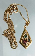 Vintage 1980’s Heart Pendant with its Choker Chain 40 cm