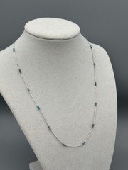 18 in Faceted Blue Apatite Liquid Silver Necklace