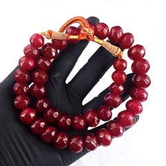 Most Brilliant 813.00 Cts Amazing Cut Onyx Beaded Necklace Jewelery RK 31 E777