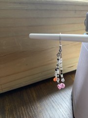 5 Pairs Womens Earrings Silver Multicolor Multishape Beaded Dangle Hoop Lobe