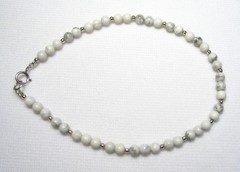 Lyn’s White Howlite 9″, 9.5″ or 10″ Anklet Silver or Gold
