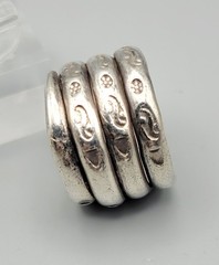 Vintage Sterling Silver Ring Ethnic Hill Tribe Stamped Adjustable Snake Coiled