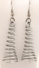Vintage (1990s) Silvertone Spiral Artisan Earrings – Lightweight