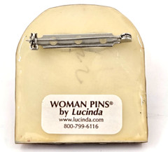 Vintage Woman Pins By Lucinda Yates Handmade Pin Brooch Shopping Friends Sisters