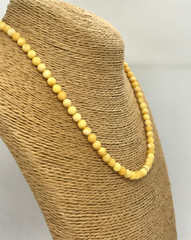 AMBER NECKLACE Gift Egg Yolk Round Beads Yellow Mat Baltic Amber Bead 7,8g 12799