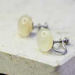 Vintage Sterling 925 silver screw back earrings with glass