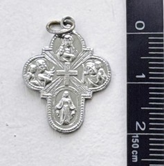Vintage Catholic 4 Way Cross Pendant Made in Japan