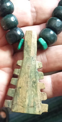 Aztec serpentine stone MACUAHUITL handmade and adjustable necklace.