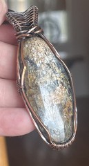 Moss Kyanite ~ Fairly Large Handmade copper wire wrapped pendant 10e