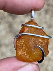 16.10ct Amber Baltic Russia Tumbled in Forged Sterling Silver Pendant Total Wt