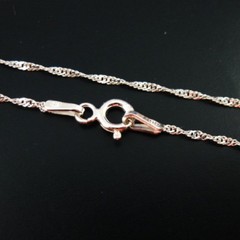 925 Sterling Silver Chain Necklace-Singapore chain-Finished ,Ready to Wear-1mm