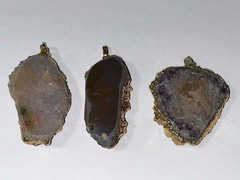 Amethyst Geode Pendants Group of 3 Amethyst Pendants