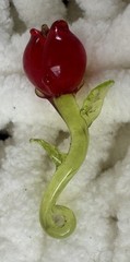 Handmade Glass Apple Pendants Or Charms, Tulip Glass Pendant + Metal Apple Charm