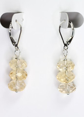 Citrine Natural Gemstone Golden Yellow 925 Sterling Silver Leverback Earrings