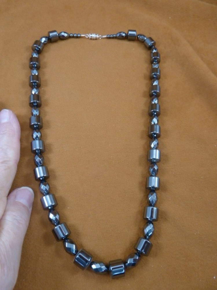 (v482-A) 21″ Black Hematite Iron oxide Beads GEM bead Necklace JEWELRY Gorgeous