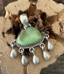 Sterling Silver Native American SW Genuine Sonoran Gold Cloud Raindrops Pendant